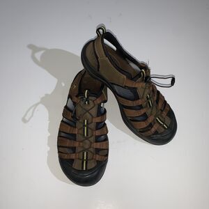 Air Walk Shoes Mens Size 11 Brown Leather Closed Toe Water Sandals Hiking